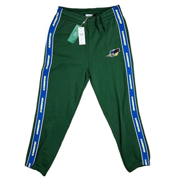 Lacoste Sweatpants Mens S Green Preppy Side Spellout Casual Organic Streetwear - Picture 2 of 10